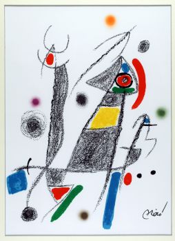 Litografia de Juan Miró intitulada: Maravillas com Variações, Acrósticos no Jardim de Miró