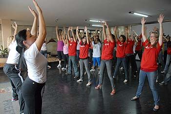 Ginástica Laboral no Hall do Palácio Jerônimo Monteiro