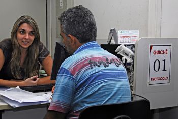 Guichê de atendimento da prefeitura