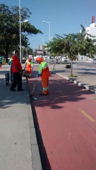 Limpeza da ciclovia