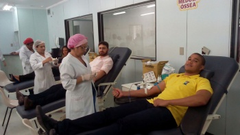 Doação de sangue da equipe da Semohab