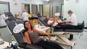 Doação de sangue da equipe da Semohab
