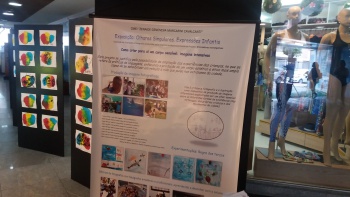 Exposição Olhares Singulares do Cmei Zenaide Genoveva no shopping Jardins em Jardim da Penha