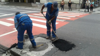 Finalizado tapa-buraco no Centro