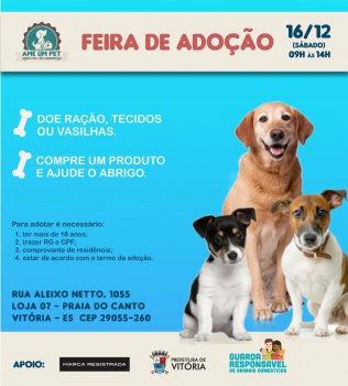 Feira de adoção de cães e gatos