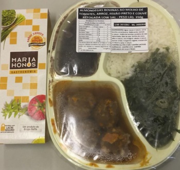 Refeição doada no Banco de Alimentos
