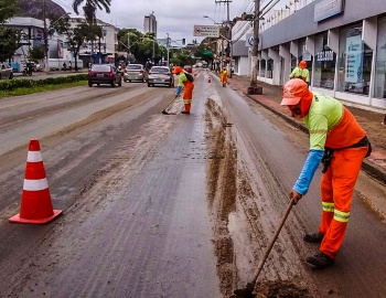 Trabalhos das equipes da Prefeitura de Vitória nas chuvas