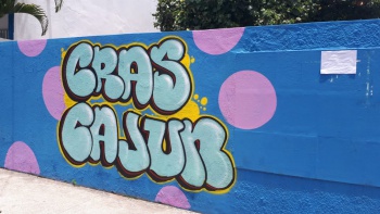 Oficina de grafite do Projovem no Cras Santa Martha