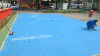 Pintura na Praça São José Operário em Maruipe