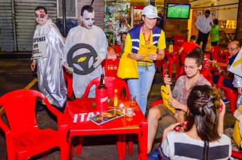Ação Maio Amarelo na Rua Sete de Setembro no Centro de Vitória