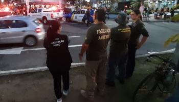 Fiscais da PMV observam movimentação na Rua da Lama
