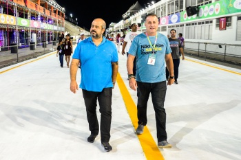 Carnaval 2020 - Leonardo Krohling e o Prefeito Luciano Rezende no Sambão do Povo