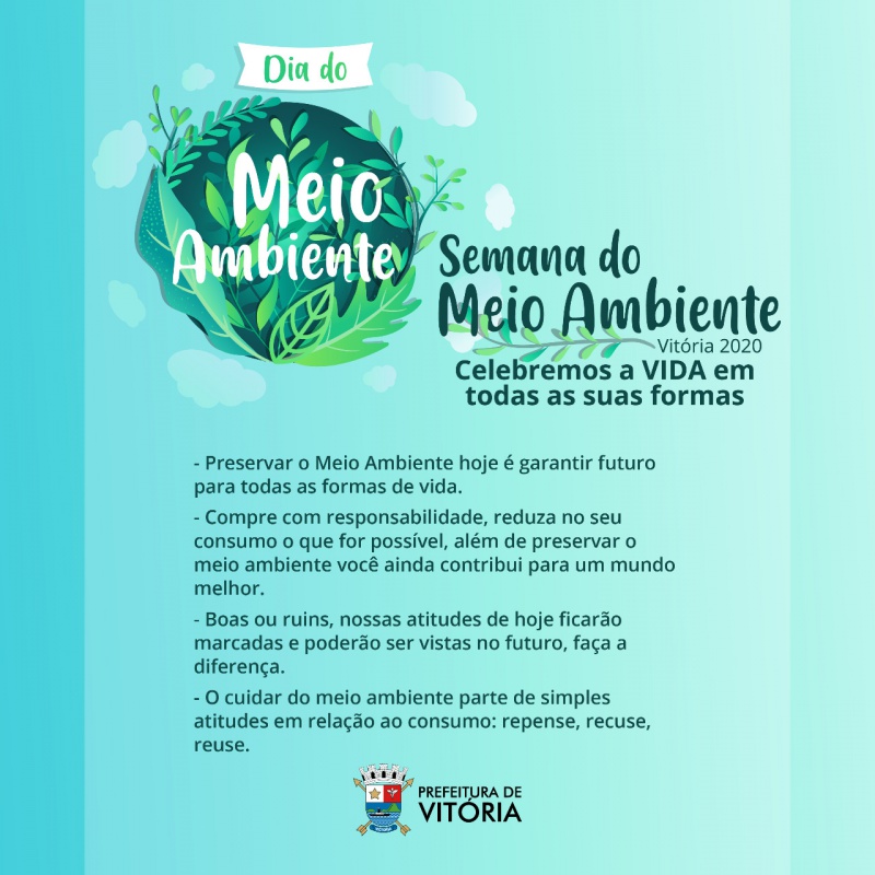 Dia do Meio Ambiente: campanha on-line, vídeo de alunos e quiz marcam a  data – Prefeitura de Vitória