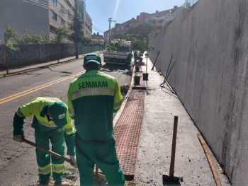 Plantio de árvores na avenida Dos Expedicionários, em Atlântica Ville