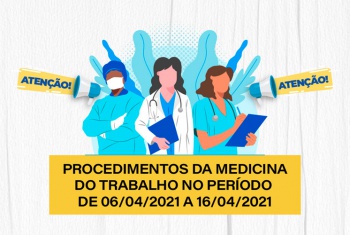Infográfico sobre procedimentos da Medicina do Trabalho