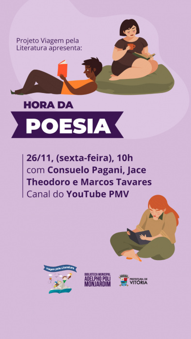 Hora da Poesia acontece na próxima sexta (26) no YouTube da Prefeitura de Vitória