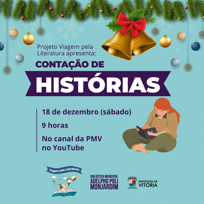 Contação de Histórias acontece no próximo sábado (18) no YouTube da PMV