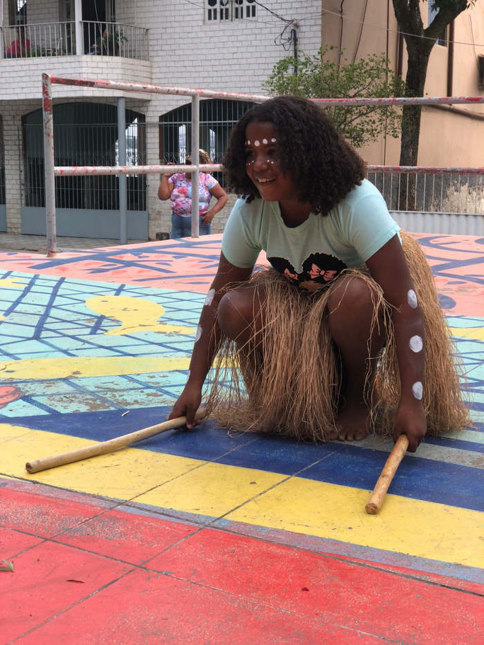 Dilsa Luiza, participante do Cajun, durante apresentação de dança.