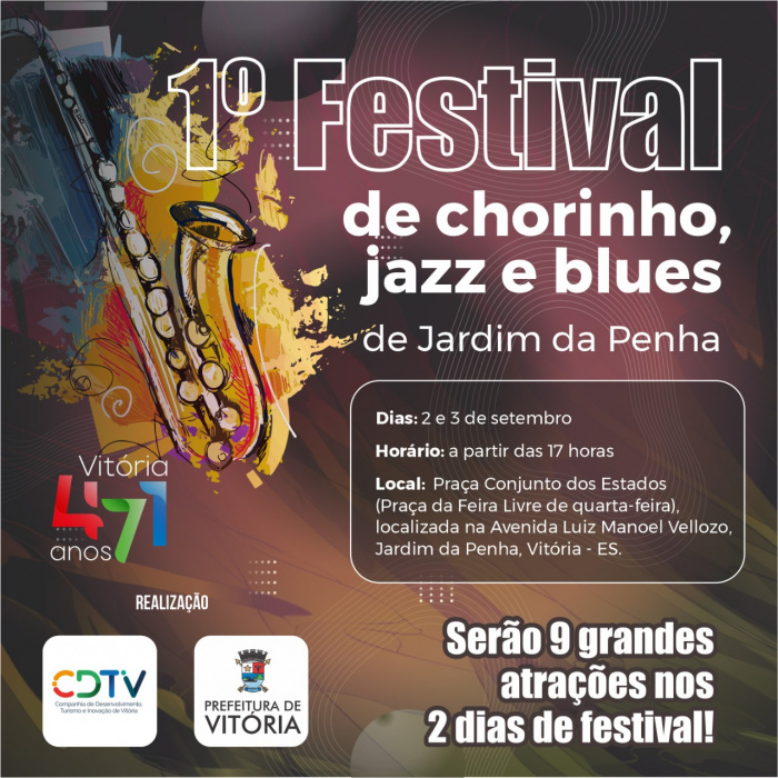 Festival de Chorinho, Jazz e Blues de Jardim da Penha abre as comemorações do Aniversário de Vitória