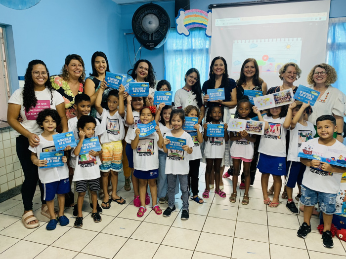 Crianças do Cmei Rubem Braga lançam o livro “As aventuras da Ilha de Vitória