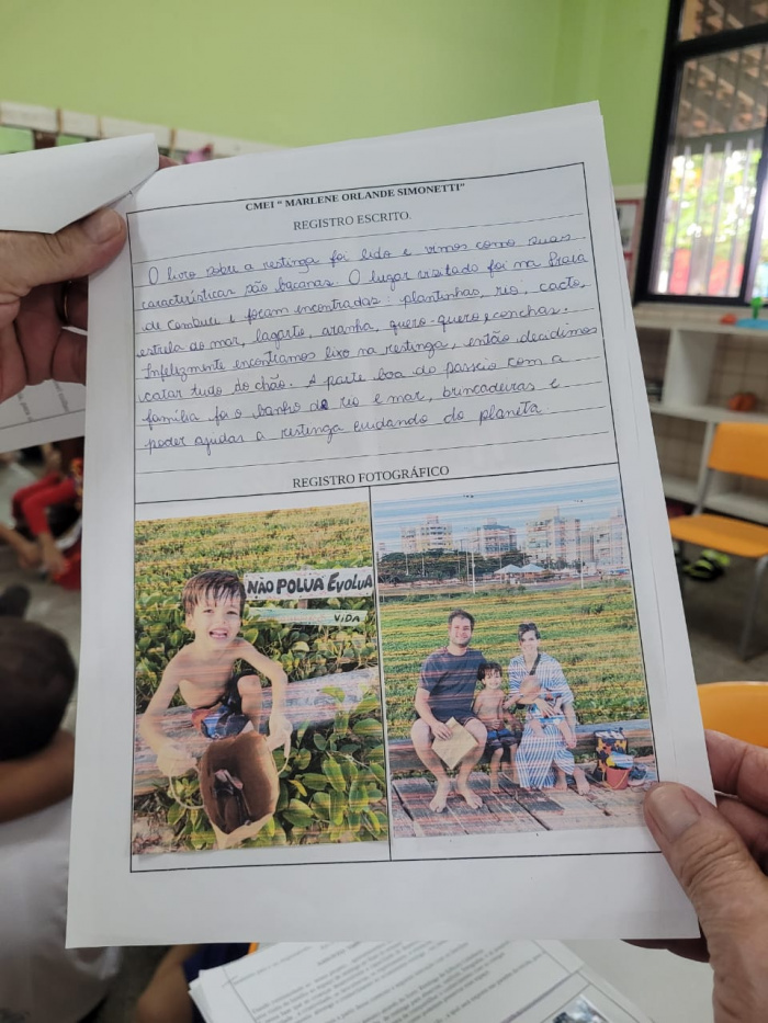 Alunos de Cmei apresentam o que aprenderam sobre ecossistema de restinga