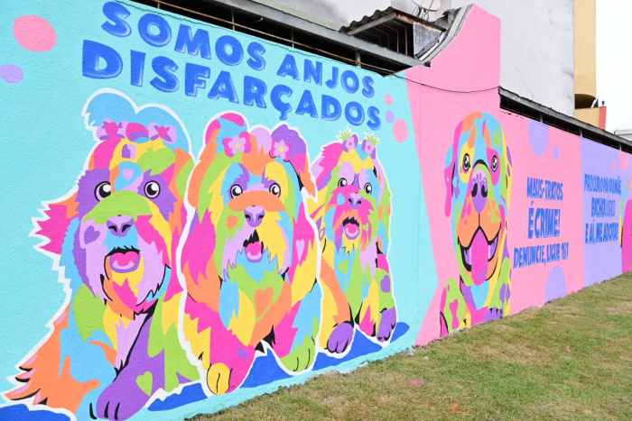 Abril Laranja: mural em apoio a causa animal foi inaugurado nesta sexta (26)