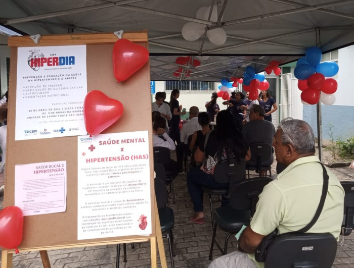 Ação educativa sobre hipertensão na UBS Forte São João