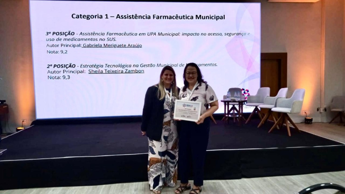 Painel de Medicamentos da PMV é premiado em congresso farmacêutico.