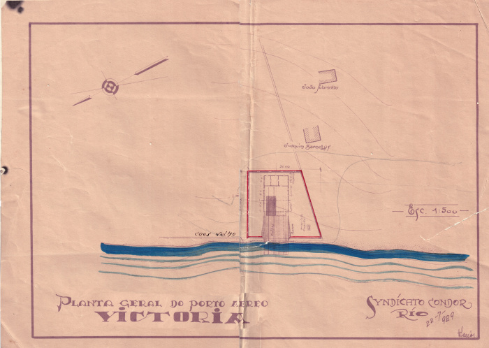 Planta Geral do Porto Aereo Victoria - 1929