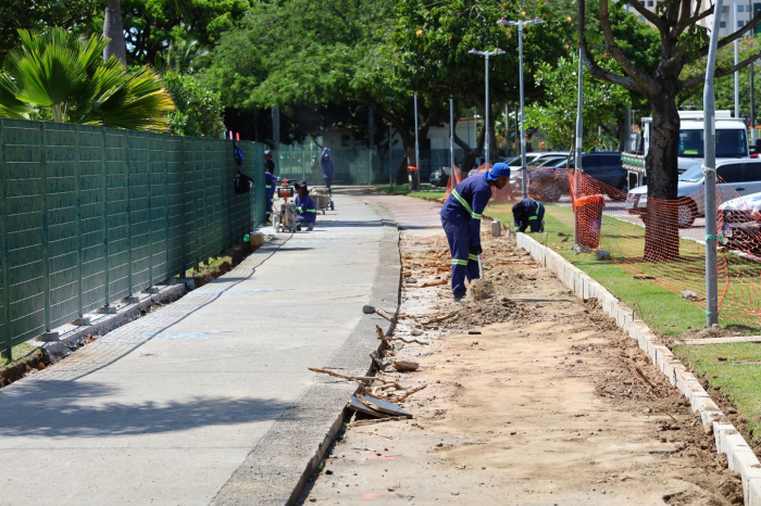 Obras da nova ciclovia que ligará a Curva da Jurema à Praça dos Namorados
