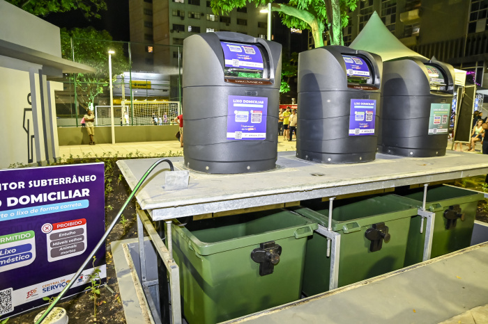 Contentores subterrâneos praça Getúlio Vargas