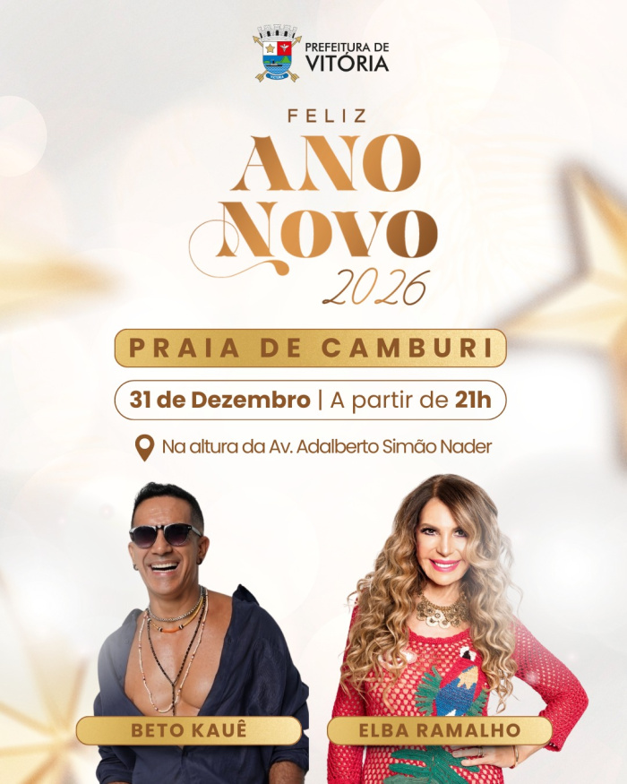 Elba Ramalho comanda o Palco da Cultura na hora da virada em Camburi.