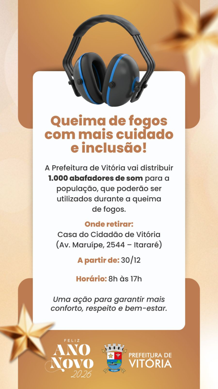 Distribuição de Abafadores para Réveillon 2026