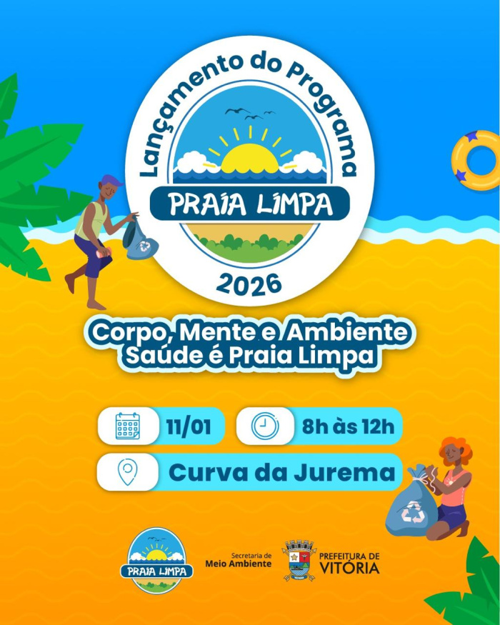 Verão 2026: Projeto Praia Limpa amplia ações ambientais em Vitória