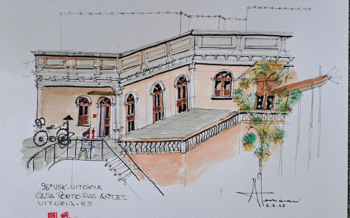 No 111º Encontro Urban Sketchers poderão ser registrados detalhes arquitetônicos da Casa Porto.