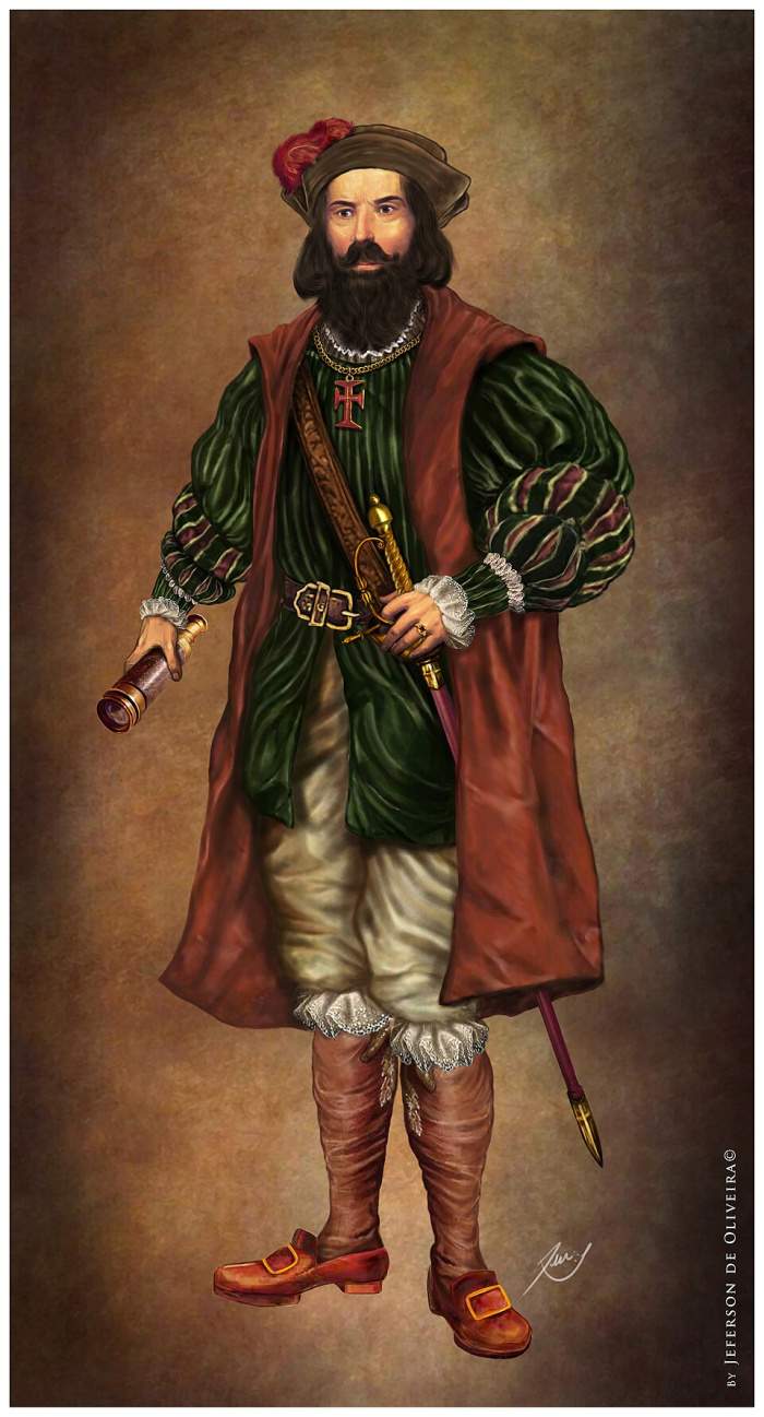 Vasco Fernandes Coutinho. Ilustração digital por Jeferson de Oliveira. 2011