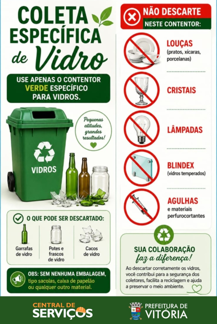 saiba o que pode e o que não pode ser descartado na coleta de vidro