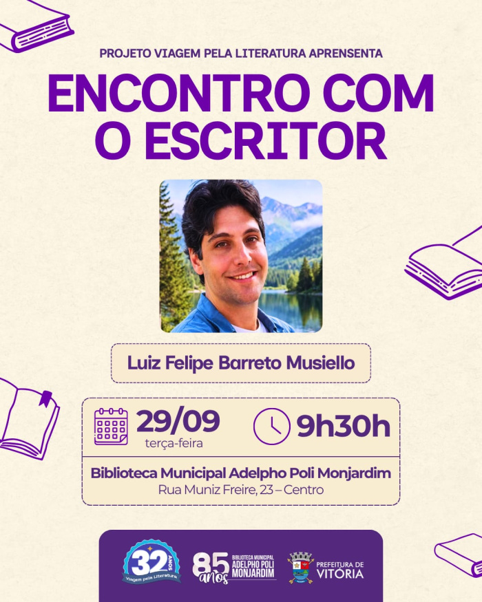 Viagem pela Literatura promove encontro com escritor Luiz Felipe Barreto Musiello
